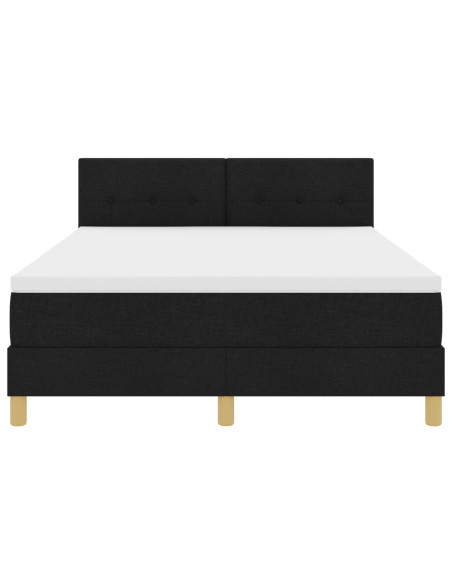 Letto A Molle con Materasso Nero 160x200 cm Tessuto
