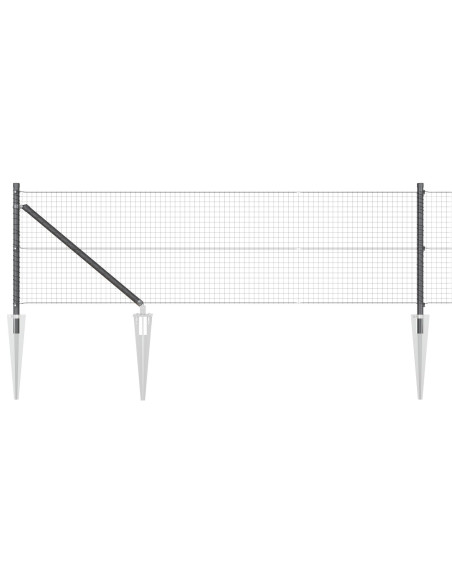 Recinzione in Filo Saldato  con 13 pali a picco Grigio 0.4x100 m Acciaio