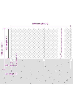 Recinzione con Posto Verde 1 x 10 m Acciaio e PVC