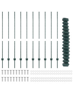 Recinzione con Posto Verde 1,4 x 10 m Acciaio e PVC