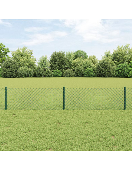 Recinzione con Posto Verde 0,4 x 10 m Acciaio e PVC