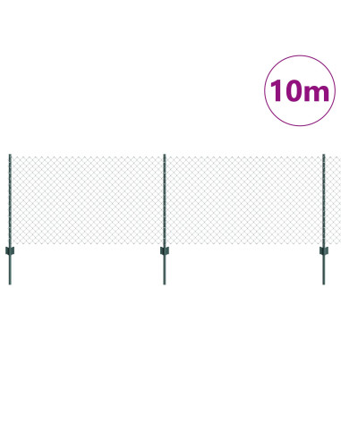 Recinzione con Posto Verde 0,8 x 10 m Acciaio e PVC