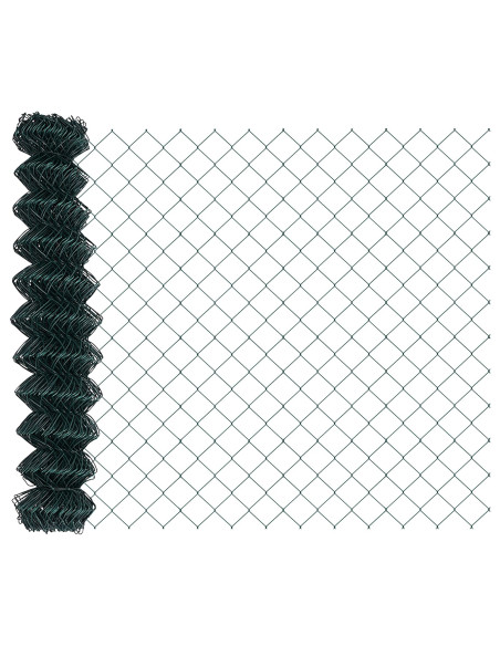 Recinzione a Maglie  con 10 Pali U Verde 1x10 m Acciaio