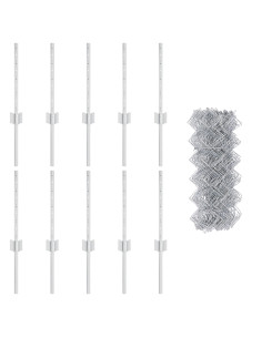 Recinzione con Posto Argento 0,4 x 10 m Acciaio 2