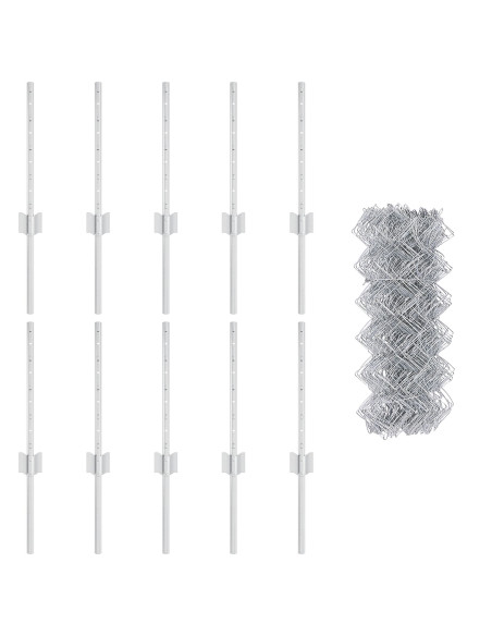 Recinzione con Posto Argento 0,4 x 10 m Acciaio