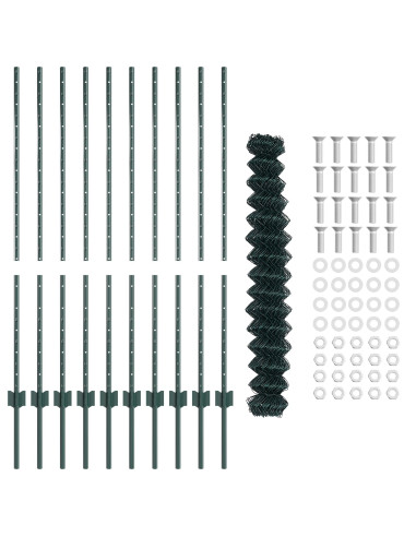 Recinzione con Posto Verde 1,2 x 10 m Acciaio e PVC