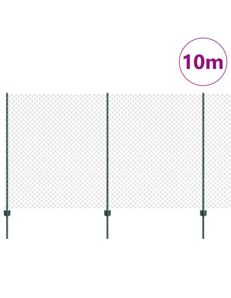 Recinzione con Posto Verde 1,4 x 10 m Acciaio e PVC