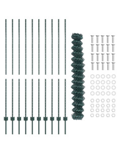Recinzione con Posto Verde 1,6 x 10 m Acciaio e PVC 2