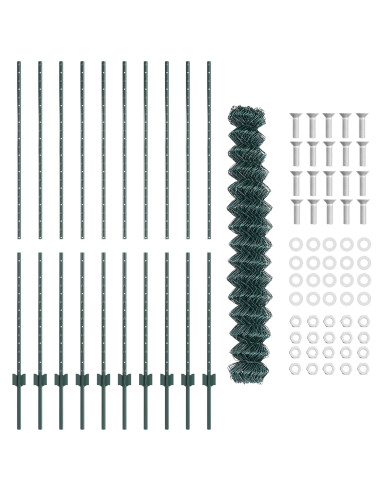Recinzione con Posto Verde 1,6 x 10 m Acciaio e PVC