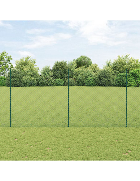Recinzione a Maglie  con 10 Pali U Verde 1,6x10 m Acciaio