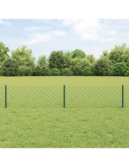 Recinzione in Rete Metallica  con 10 Posti Verde 0.4x10 m Acciaio