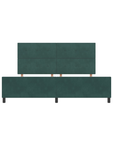 Letto a molle con testiera Verde Scuro 200 x 200 cm Velluto