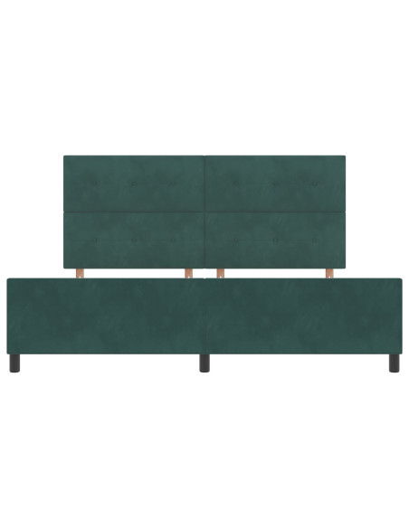 Letto a molle con testiera Verde Scuro 200 x 200 cm Velluto