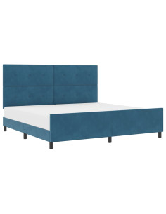 Letto a molle con testiera Blu Scuro 200 x 200 cm Velluto 2