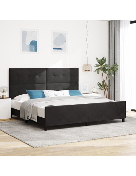Struttura del Letto Nera 200x200 cm in Velluto