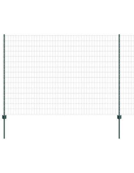 Recinzione con Posto Verde 1,5 x 10 m Acciaio e PVC