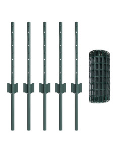 Recinzione con Posto Verde 0,4 x 10 m Acciaio e PVC