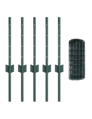 Recinzione con Posto Verde 0,4 x 10 m Acciaio e PVC