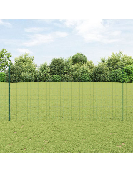 Recinzione Euro  con 5 Pali Verde 1,5x10 m Acciaio