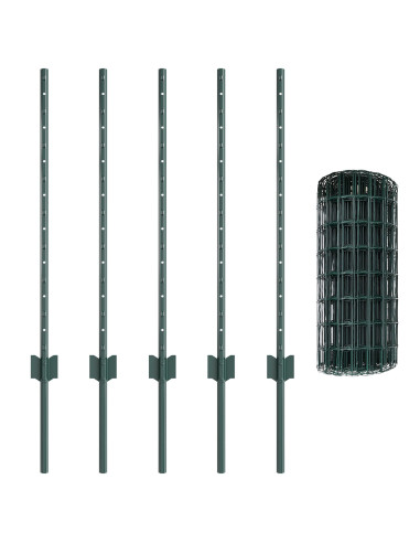 Recinzione con Posto Verde 0,8 x 10 m Acciaio e PVC