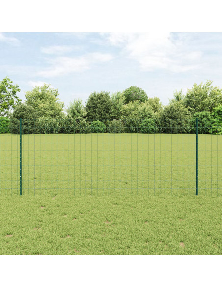 Recinzione Euro  con 5 Pali Verde 1x10 m Acciaio