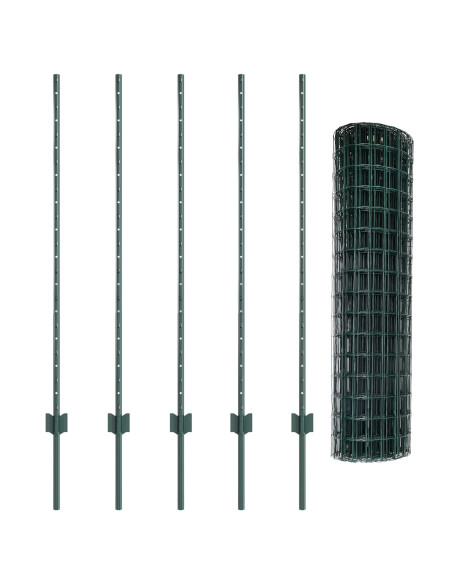 Recinzione Euro  con 5 Pali U Verde 1.2x10 m Acciaio
