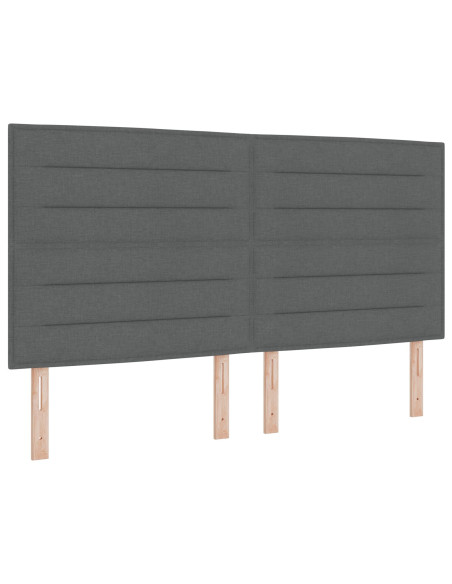 Letto Box Spring e Materasso & Panca Grigio Scuro 180x200 cm Tessuto