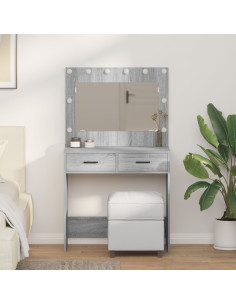 Tavolo da Trucco con cassetto Grigio Sonoma 78,5 x 41 x 135 cm