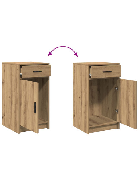 Set di Toeletta in 2 Pezzi  con LED in Legno Ingegnerizzato Rovere Artigianale