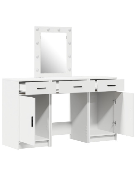 Set di toletta 3 pezzi  con LED in legno ingegnerizzato bianco