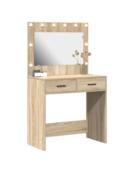 Toeletta  con luci LED Rovere Sonoma 78,5 x 41 x 135 cm