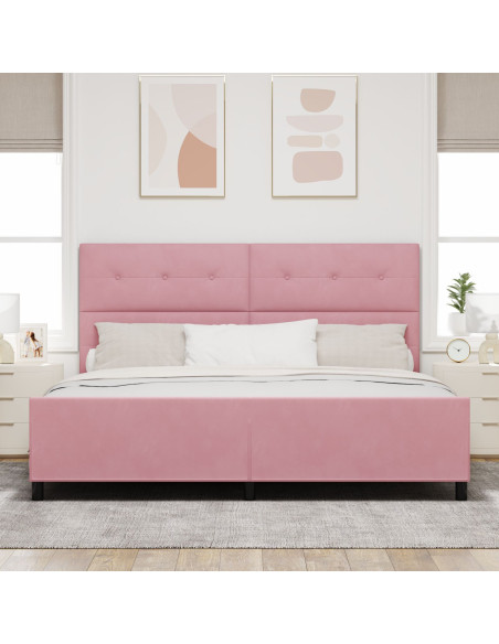 Rete letto  Rosa 200x200 cm in Velluto