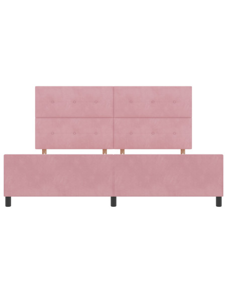 Letto a molle con testiera Rosa 200 x 200 cm Velluto