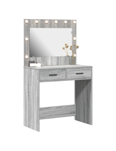 Tavolo da Trucco con cassetto Grigio Sonoma 78,5 x 41 x 135 cm