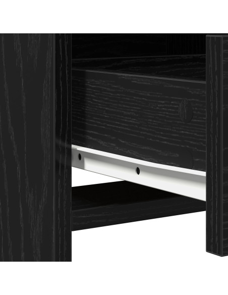 Tavolo da Toeletta  con Luci LED Rovere Nero 50x41x135 cm