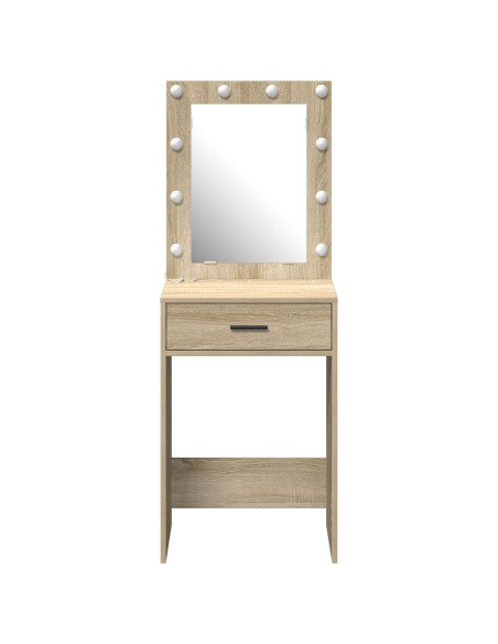 Toeletta  con luci LED Rovere Sonoma 50x41x135 cm