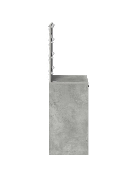Tavolo da Trucco  con Luci LED in Grigio Cemento, 50x41x135 cm