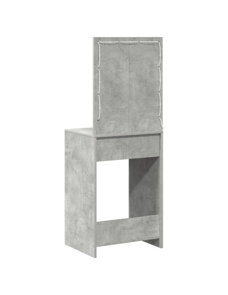 Tavolo da Trucco  con Luci LED in Grigio Cemento, 50x41x135 cm