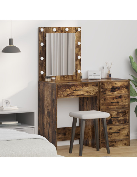 Tavolo da Trucco Rovere fumé 50 x 41 x 135 cm Legno multistrato