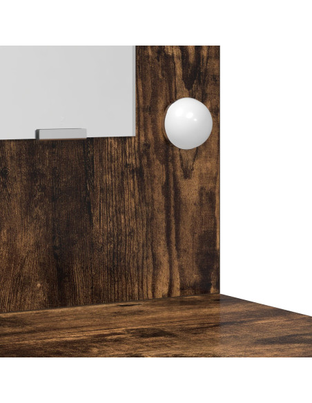 Toeletta  con luci LED Rovere Affumicato 50x41x135 cm