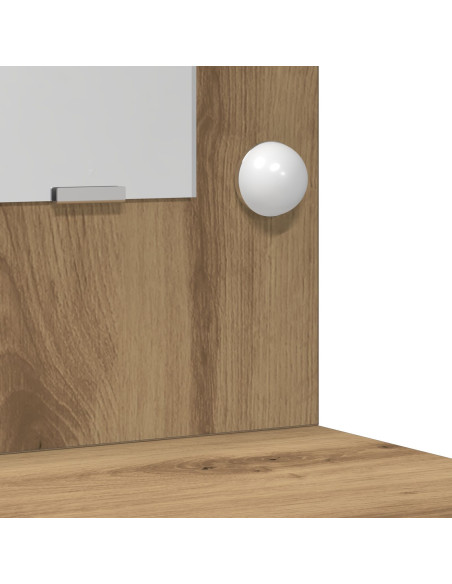 Tavolo toletta  con luci LED Rovere artigianale 50x41x135 cm