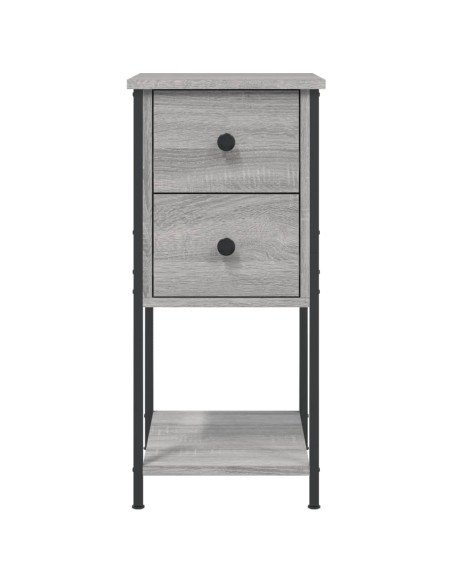 Comodini 2 pz Grigio Sonoma 32x42x70 cm in Legno Multistrato