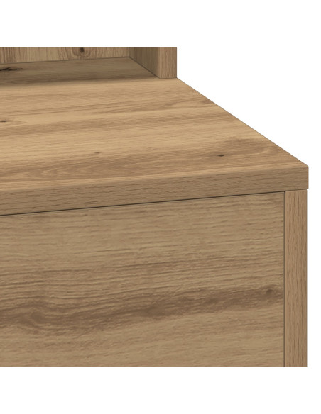 Tavolo per trucco  con luci LED in rovere artigianale, 100x41x135 cm