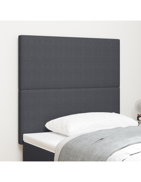 Testiera  Design Pieno Grigio Scuro 80 cm in Tessuto Corduroy