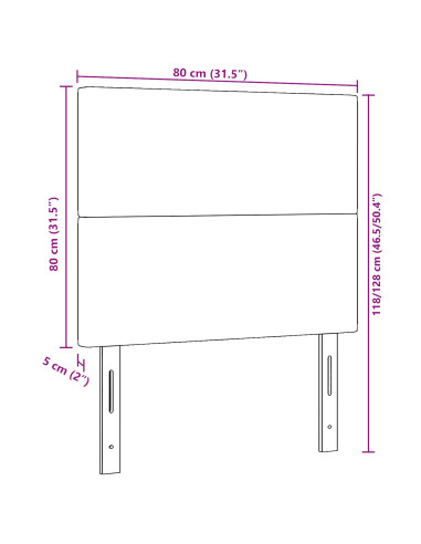Testiera con testiera Grigio scuro 80 cm Pelle Sintetica