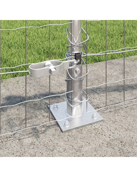 Recinzione Euro  con 13 pali flangiati 0,6x25 m in acciaio galvanizzato