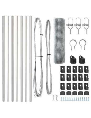 Palo della recinzione Argento 10 x 0,4 m (rete 19 x 19 mm)