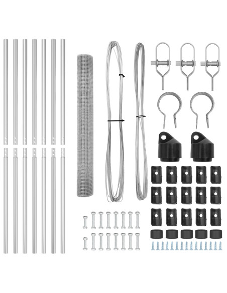 Palo della recinzione Argento 10 x 1,2 m (16 x 16 mm rete)