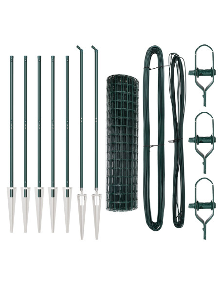 Euro Fence con 7 Pali a Punta 1x10 m in Acciaio Zincato Verde