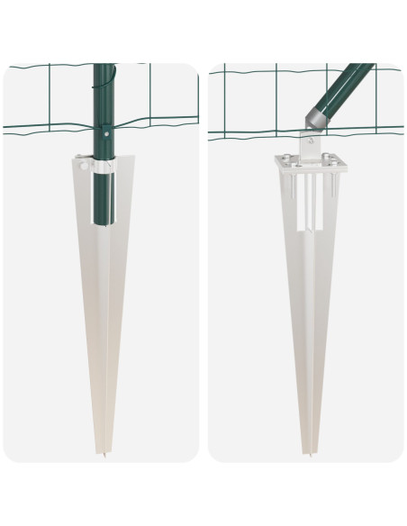 Euro Fence con 7 Pali a Punta 1x10 m in Acciaio Zincato Verde